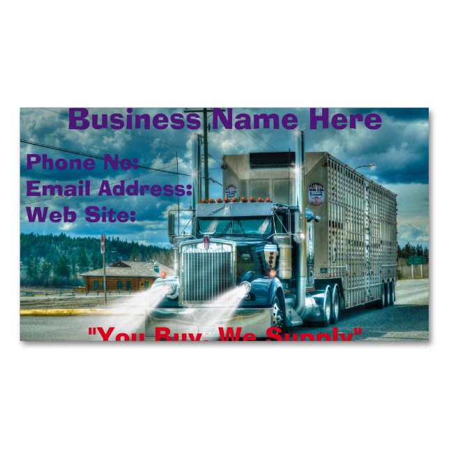 Trucking Firms Delivery Transport Biz Cards (Front)