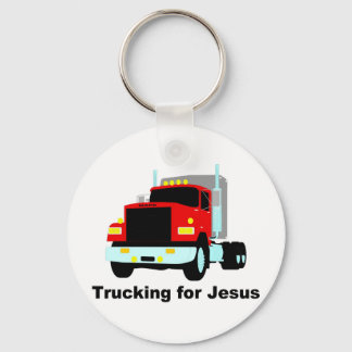 Trucking for Jesus Keychain