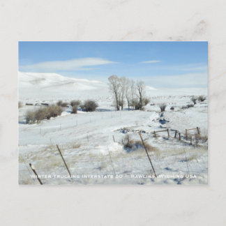 Trucking Interstate 80 Rawlins Wyoming USA Postcard