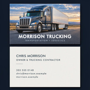 Trucking Semi Truck Open Road Photo Business Card