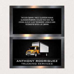 Trucking Services   Metallic Border Business Card