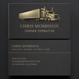 Trucking Services Owner Operator Professional Business Card