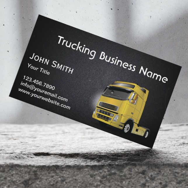 Trucking Towing Professional Dark Leather Business Card (Creator Uploaded)