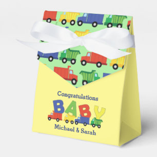 Trucks Boy Baby Shower Construction Cute Favor Box