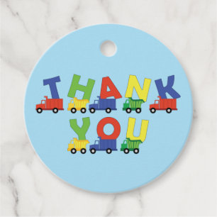 Trucks Boy Baby Shower Construction Cute Favour Tags