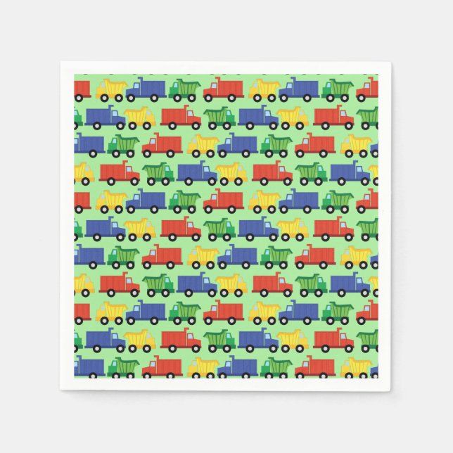 Trucks Boy Baby Shower Napkin (Front)