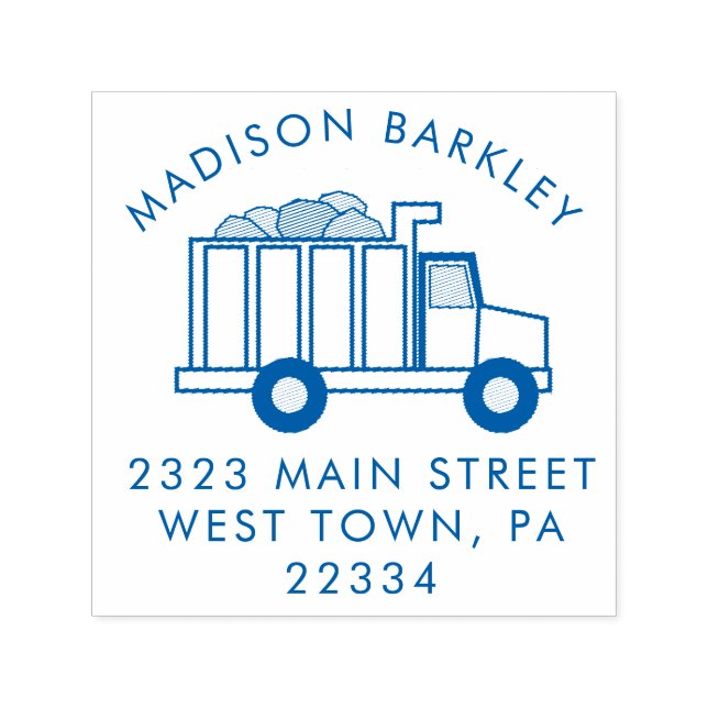 Trucks Boy's Cute Kid's Return Address Stamp (Design)