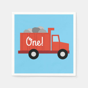 Trucks Cars Cute 1st Birthday Party Theme Napkin