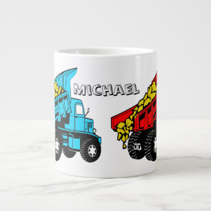 Trucks for kids   Personalized name Large Coffee Mug