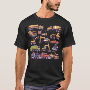Trucks garbage truck cement mixer forklift gift cu T-Shirt