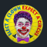 Trudeau clown face, elect a clown expect a circus dartboard<br><div class="desc">Trudeau clown face,  elect a clown expect a circus Dart Board</div>