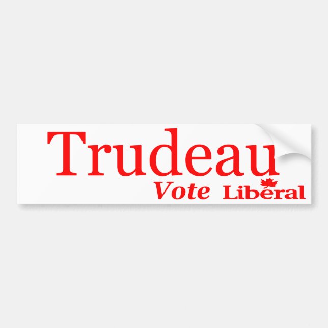 Trudeau Vote Liberal Logo Bumper Sticker (Front)