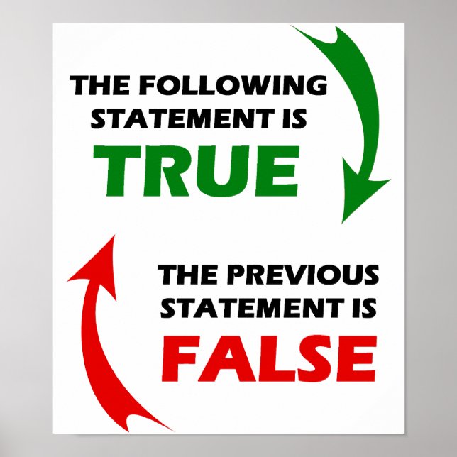 True and False Statements Poster (Front)