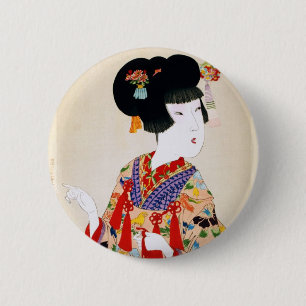 True Beauty Vintage Japanese Print 2 Inch Round Button