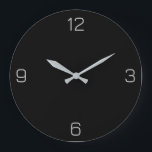 True Black 000000 Colour - Add a Name Option Large Clock<br><div class="desc">Add a name, initials or some text, or keep the colour alone. Colour coordinates with other items in the store based on the name and the HEX code (six-digit hex triplet) shown. Use this code to mix, match and customize any other item to go with this, or to add to...</div>