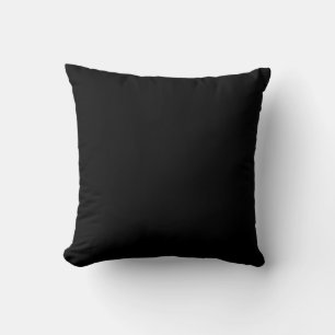 True Black 000000 Colour - Add a Name Option Throw Pillow