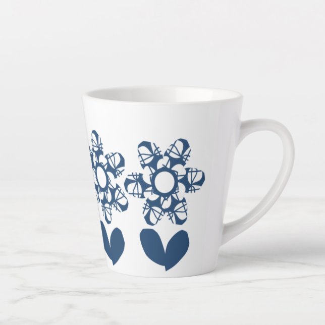 True Blue Deco Daisy Latte Mug (Right)
