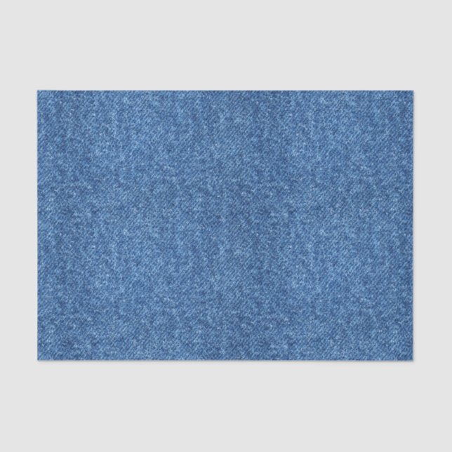 True Blue Denim Jeans Pattern Background Fabric Tissue Paper (Front)