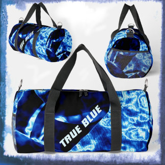 True Blue Edgy Bold Modern Customizable Duffle Bag
