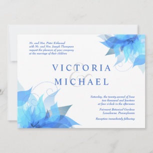 True Blue Formal Wedding Invitations