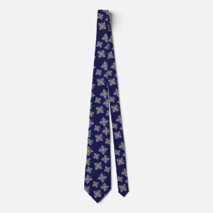 True Blue Funky Flower Tie