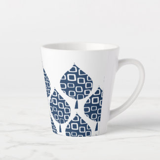 True Blue Geo Leaves Latte Mug