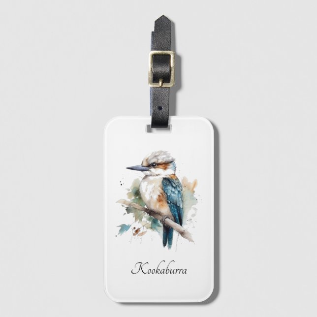 True Blue Kookaburra, custom Luggage Tag (Front Vertical)