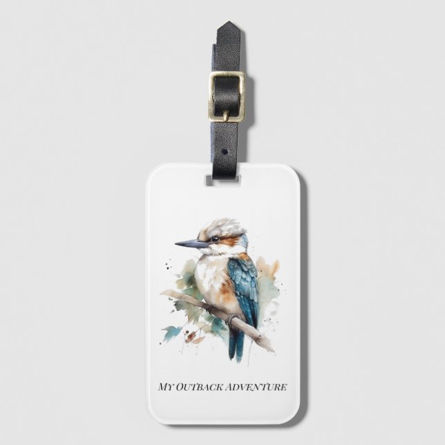True Blue Kookaburra, custom Luggage Tag (Front Vertical)