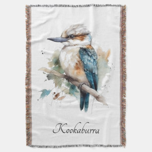 True Blue Kookaburra, custom Throw Blanket