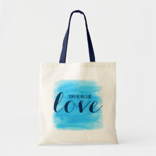 True Blue Love Text Design Tote Bag