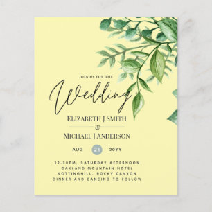 True Colour GREENERY Budget Wedding Invitations
