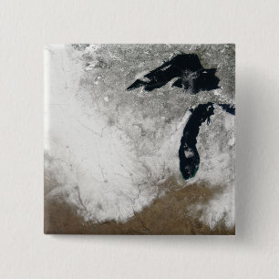 True-colour image of snow 2 inch square button