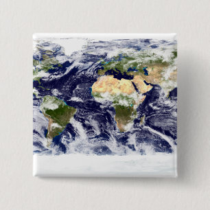 True-colour image of the entire Earth 2 Inch Square Button