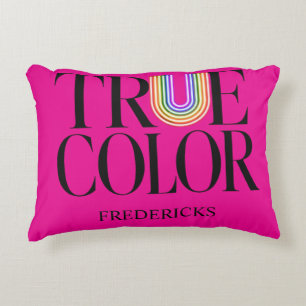 True Colours Editorial Custom Typography Design Accent Pillow