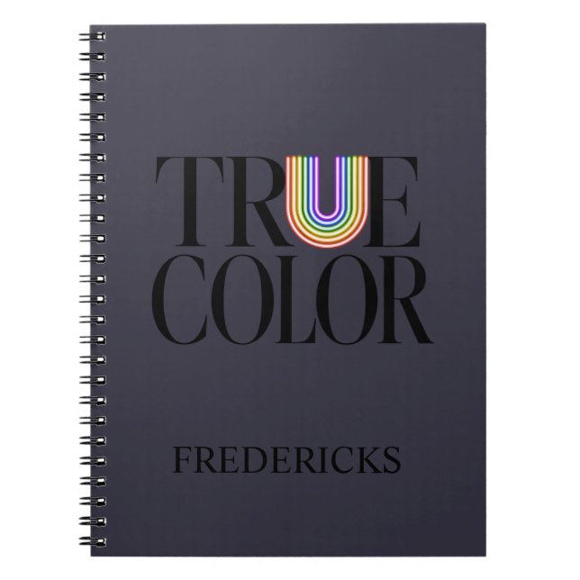 True Colours Editorial Custom Typography Design Notebook (Front)