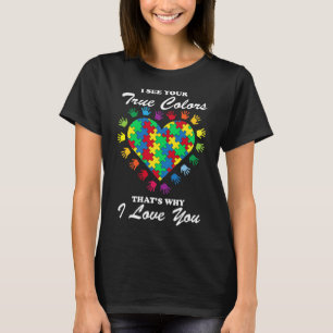 True Colours Heart Puzzle Cool Autism Awareness Gi T-Shirt