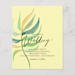 True Colours TROPICAL LEAF Budget Wedding Invites