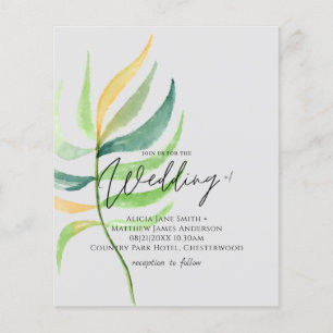 True Colours TROPICAL LEAF Budget Wedding Invites