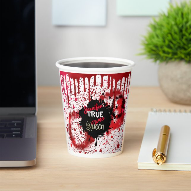 True Crime Queen Personalized  Paper Cups (Insitu)