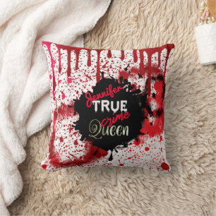 True Crime Queen Personalized Throw Pillow