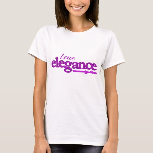 True elegance purple damask & ribbon t-shirt (Front)