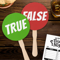 True / False bright green red quiz game signboards