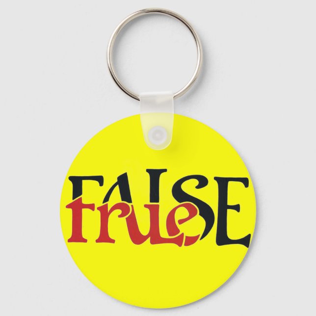 True False Keychain (Front)