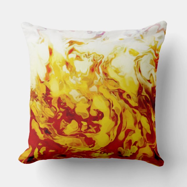True Flames yellow red orange purple fire Throw Pillow (Front)