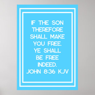 True Freedom in Christ Bible Verse Typography Poster