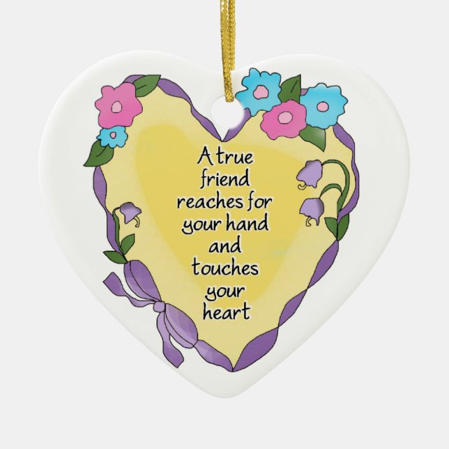 True Friend Personalized Keepsake Heart Ornament (Front)