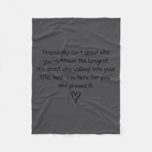 True Friendship Quote Gift For Friend  Fleece Blanket