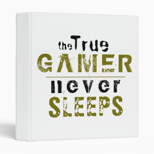 True Gamer Never Sleeps Funny Gamer Album Binder