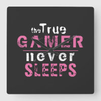 True Gamer Never Sleeps Pink Typography Gamer   Sq