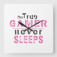 True Gamer Never Sleeps Pink Typography Gamer  